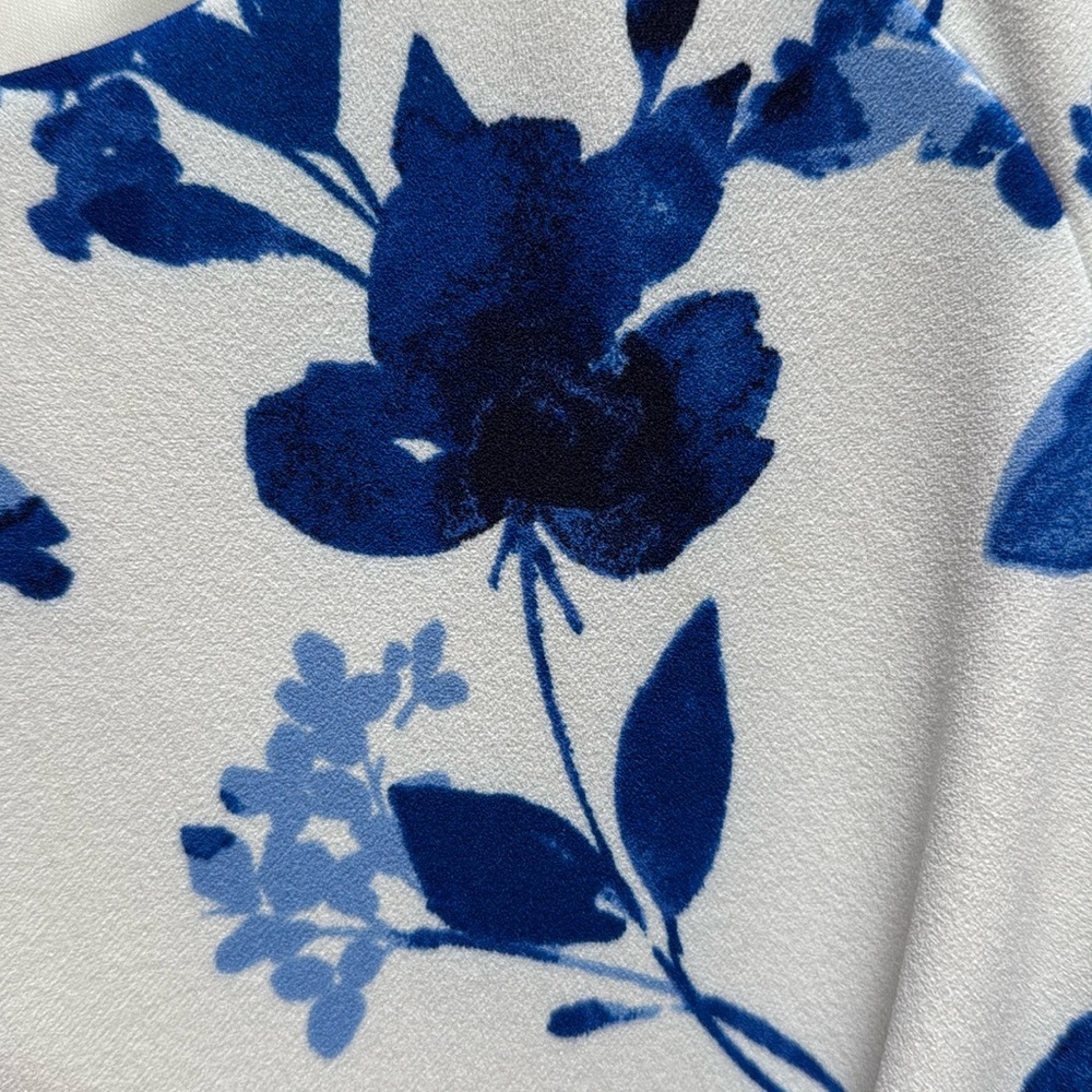 Ralph Lauren Dress White with Blue Flowers-  A-line - Picture 4 of 8